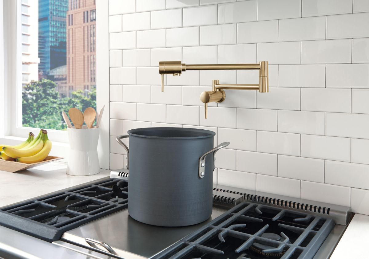 DELTA Other Contemporary Wall Mount Pot Filler — Champagne Bronze