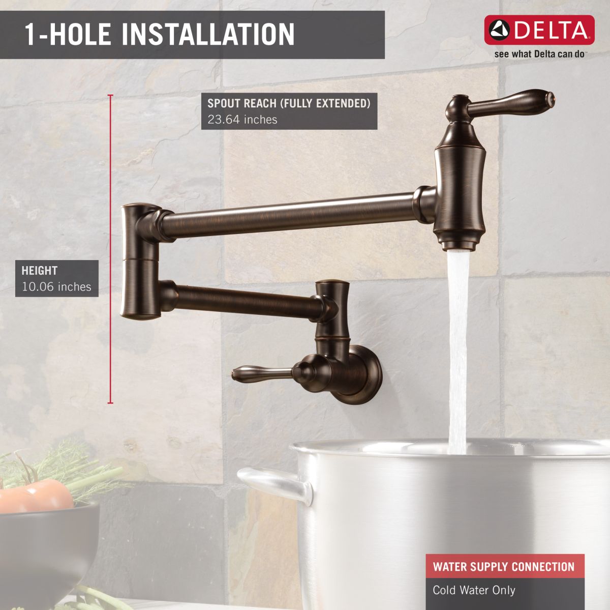 DELTA Other Traditional Wall Mount Pot Filler — Venetian Bronze