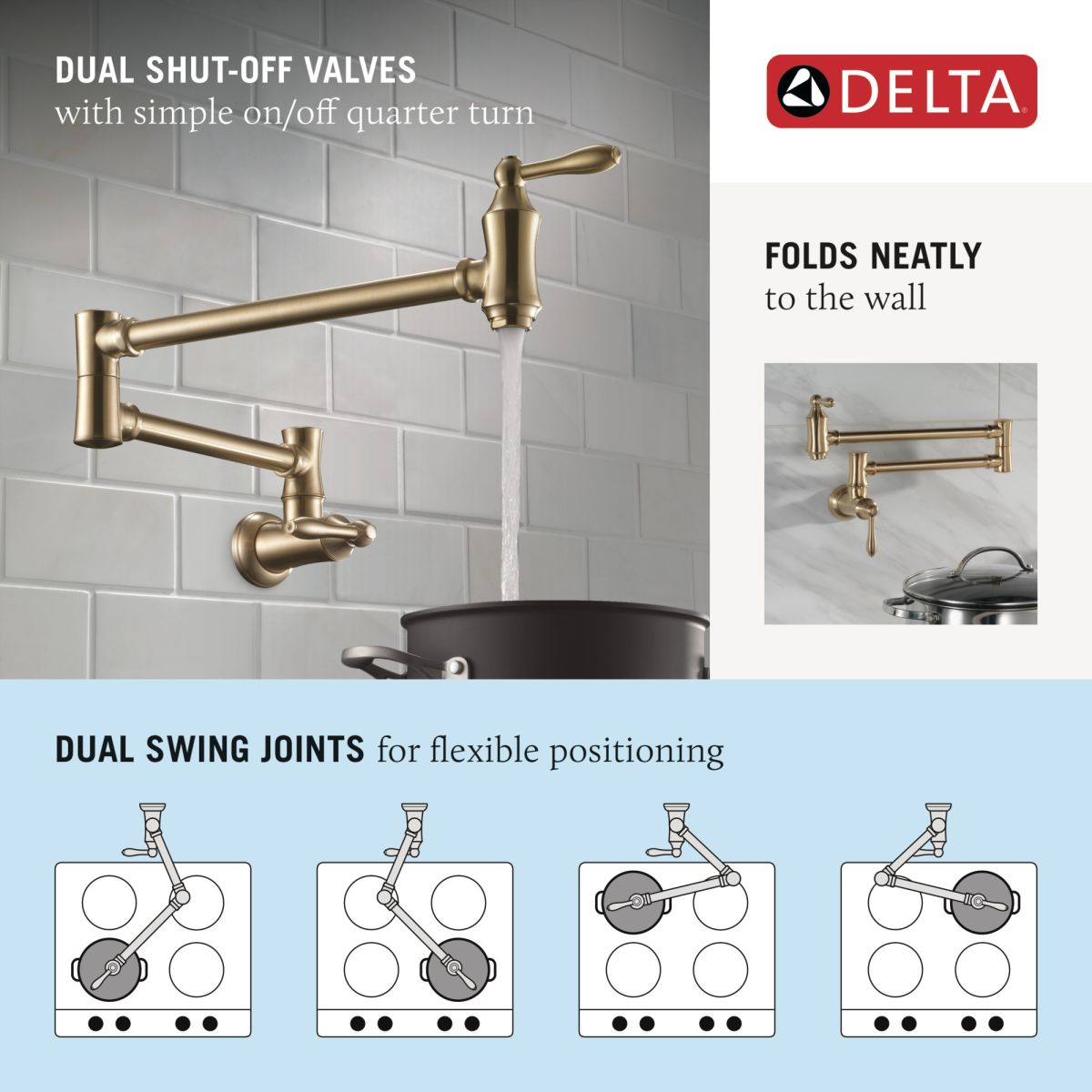 DELTA Other Traditional Wall Mount Pot Filler — Champagne Bronze