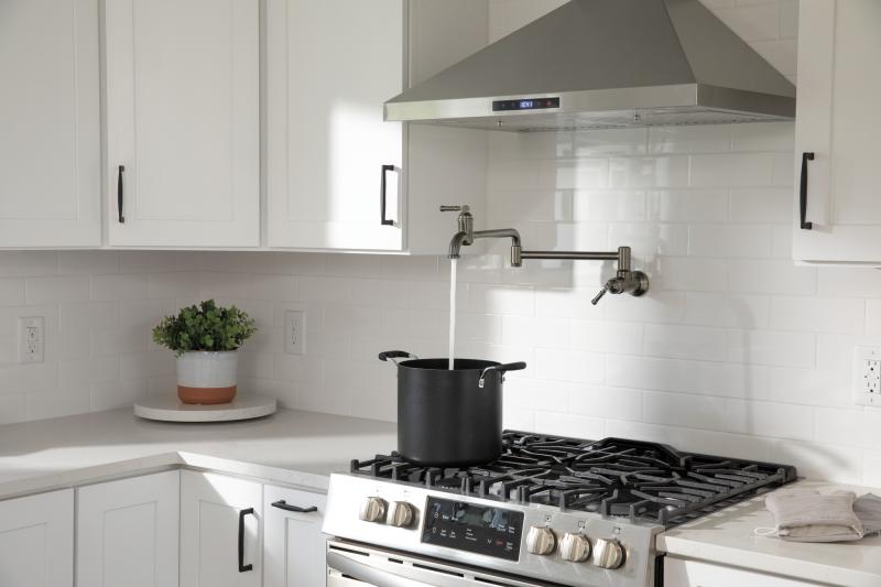 DELTA Broderick Wall Mount Pot Filler — Black Stainless