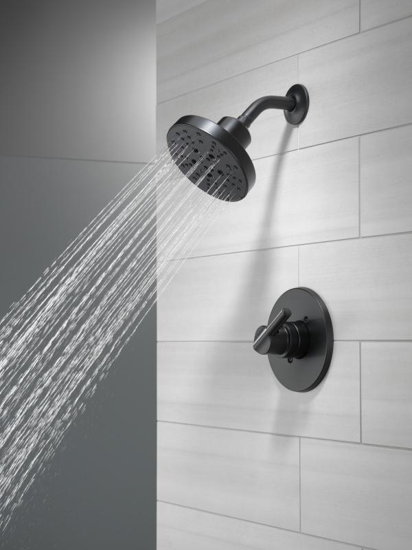 DELTA Nicoli Monitor 14 Series H2Okinetic Shower — Matte Black
