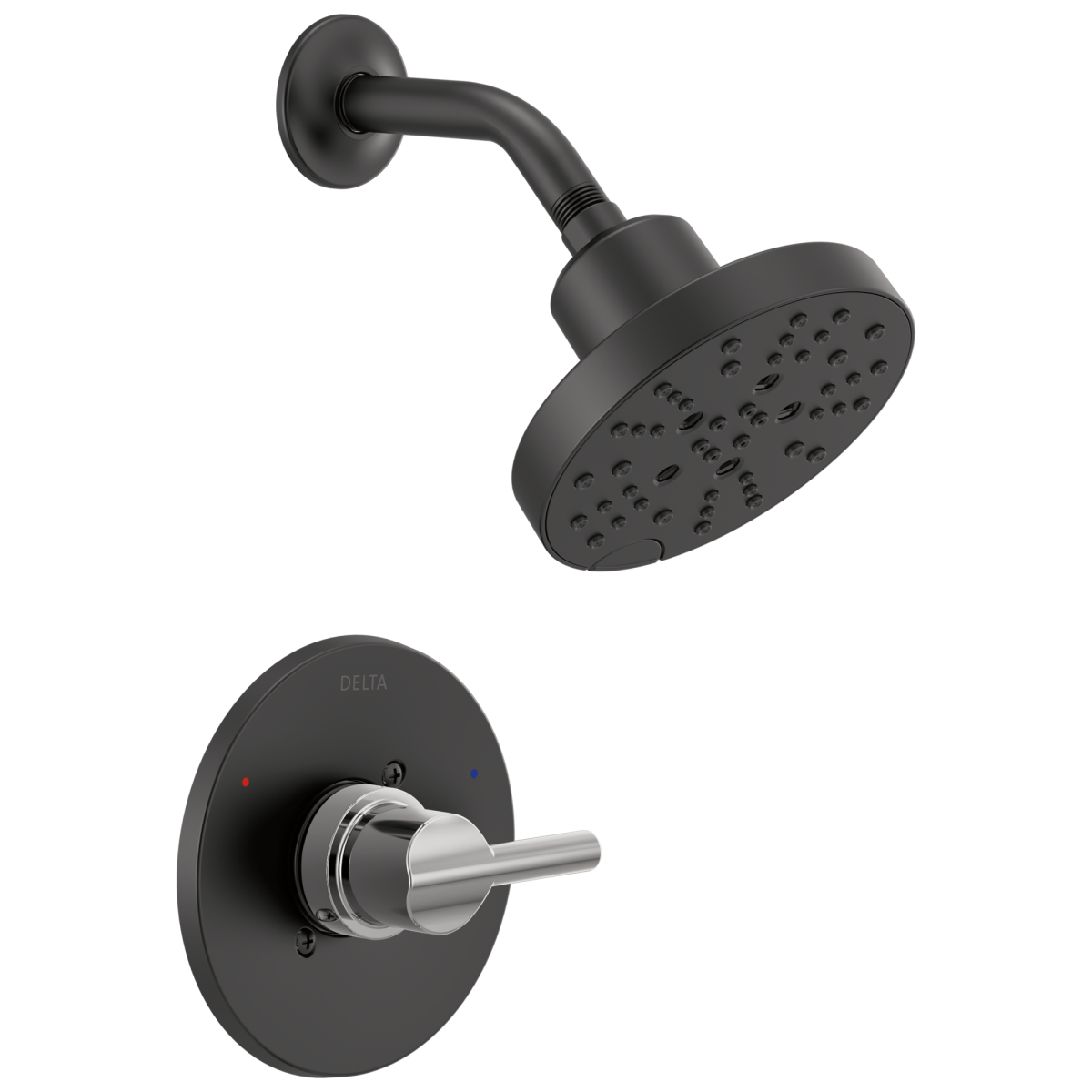 DELTA Nicoli Monitor 14 Series H2Okinetic Shower — Matte Black / Chrome