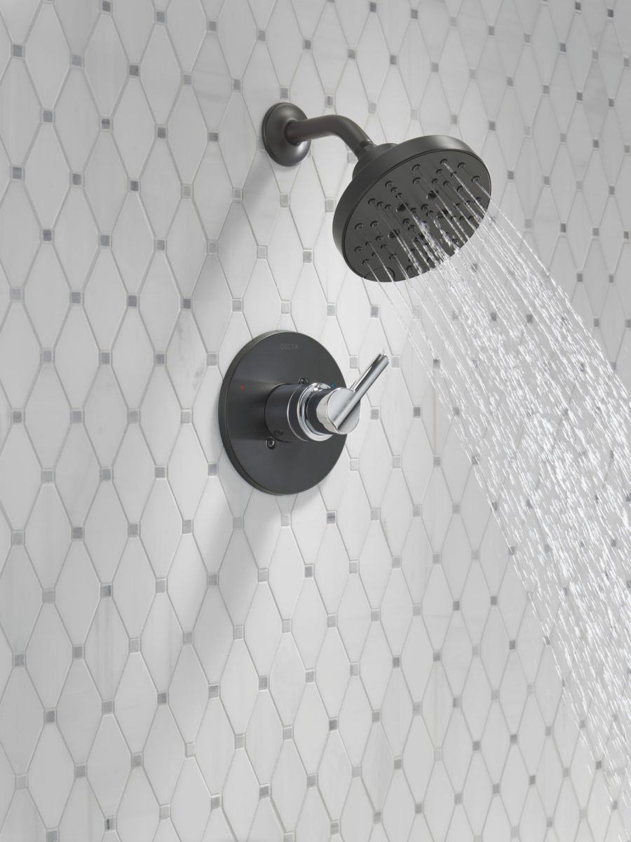 DELTA Nicoli Monitor 14 Series H2Okinetic Shower — Matte Black / Chrome