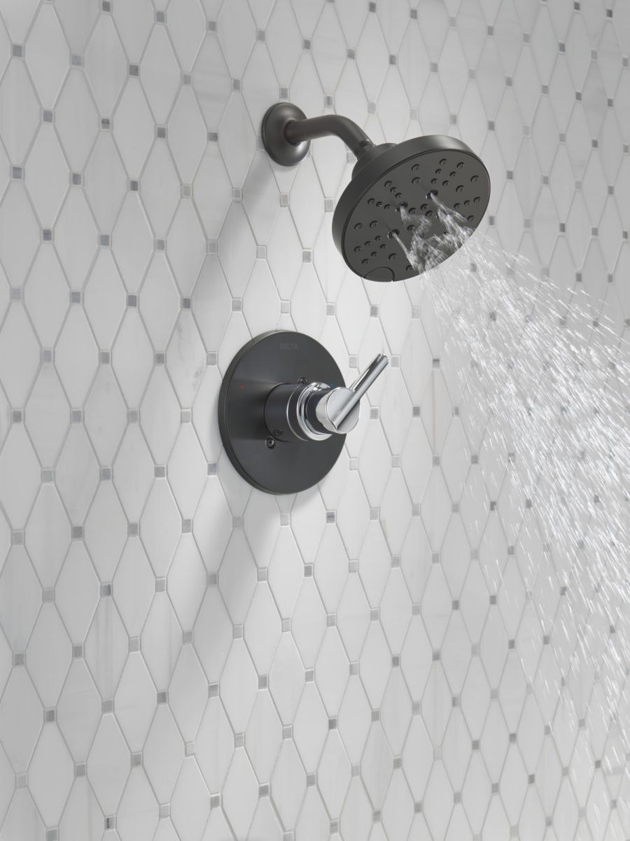 DELTA Nicoli Monitor 14 Series H2Okinetic Shower — Matte Black / Chrome