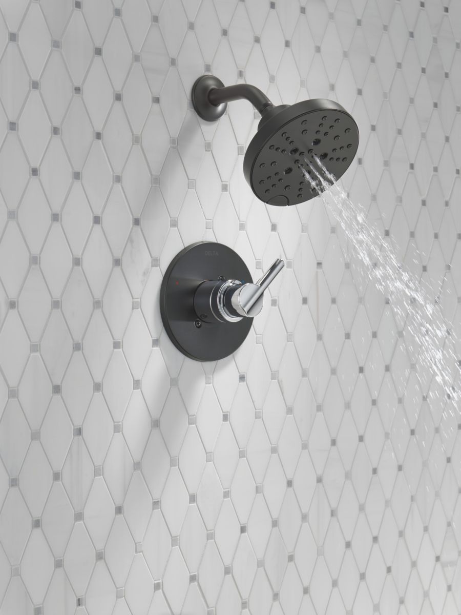DELTA Nicoli Monitor 14 Series H2Okinetic Shower — Matte Black / Chrome