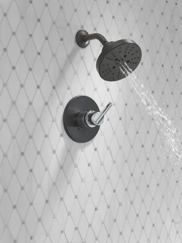 DELTA Nicoli Monitor 14 Series H2Okinetic Shower — Matte Black / Chrome