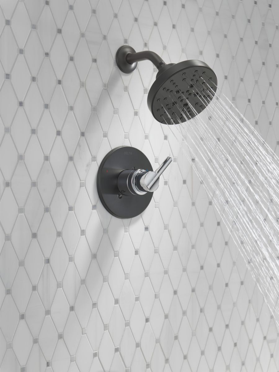 DELTA Nicoli Monitor 14 Series H2Okinetic Shower — Matte Black / Chrome