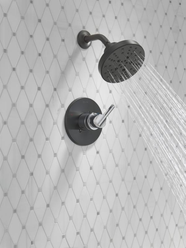 DELTA Nicoli Monitor 14 Series H2Okinetic Shower — Matte Black / Chrome