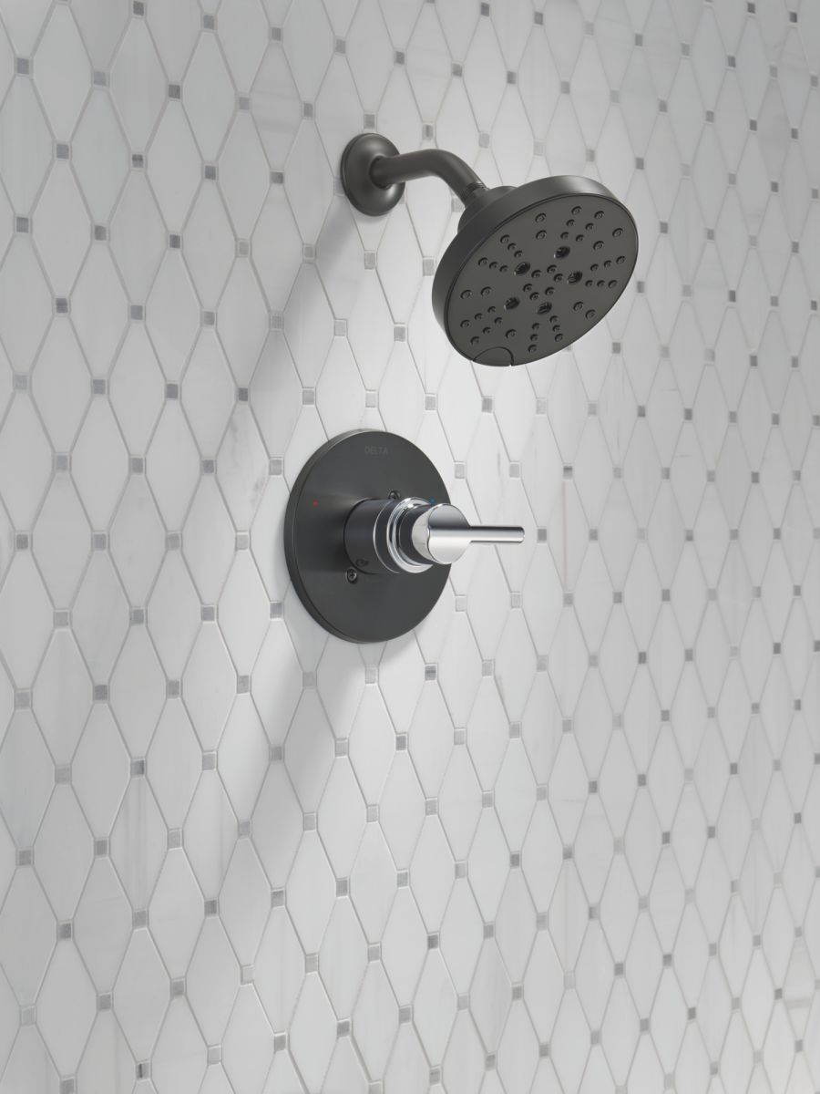 DELTA Nicoli Monitor 14 Series H2Okinetic Shower — Matte Black / Chrome