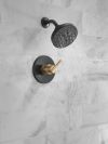 DELTA Nicoli Monitor 14 Series H2Okinetic Shower — Matte Black / Champagne Bronze