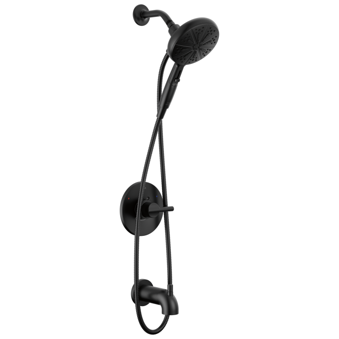 DELTA Nicoli Monitor 14 Series Tub and Shower with SureDock Hand Shower — Matte Black