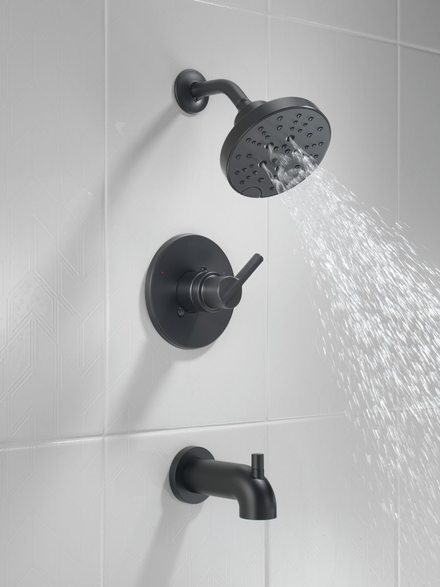 DELTA Nicoli Monitor 14 Series H2Okinetic Tub and Shower — Matte Black