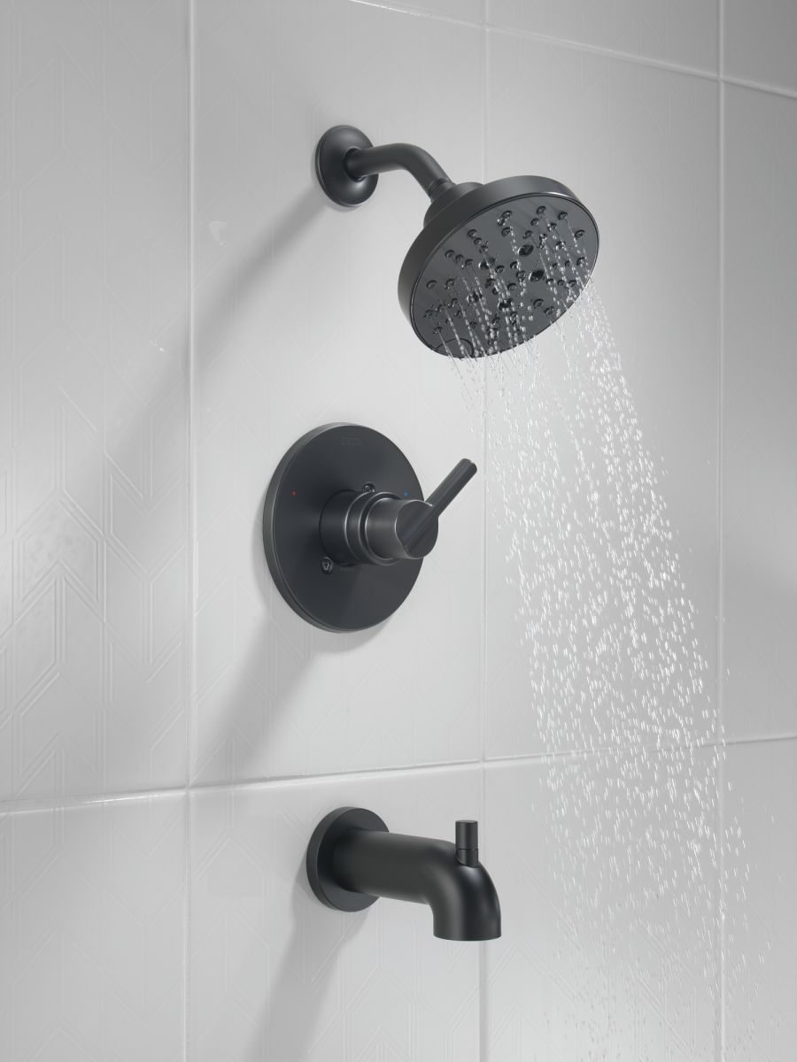 DELTA Nicoli Monitor 14 Series H2Okinetic Tub and Shower — Matte Black