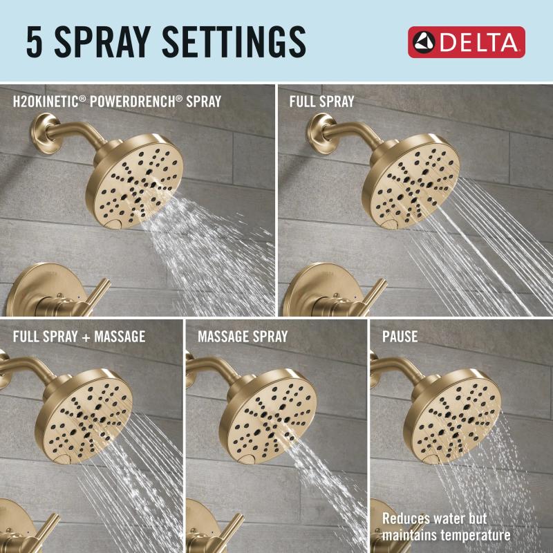 DELTA Nicoli Monitor 14 Series H2Okinetic Tub and Shower — Champagne Bronze