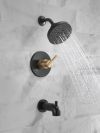DELTA Nicoli Monitor 14 Series H2Okinetic Tub and Shower — Matte Black / Champagne Bronze