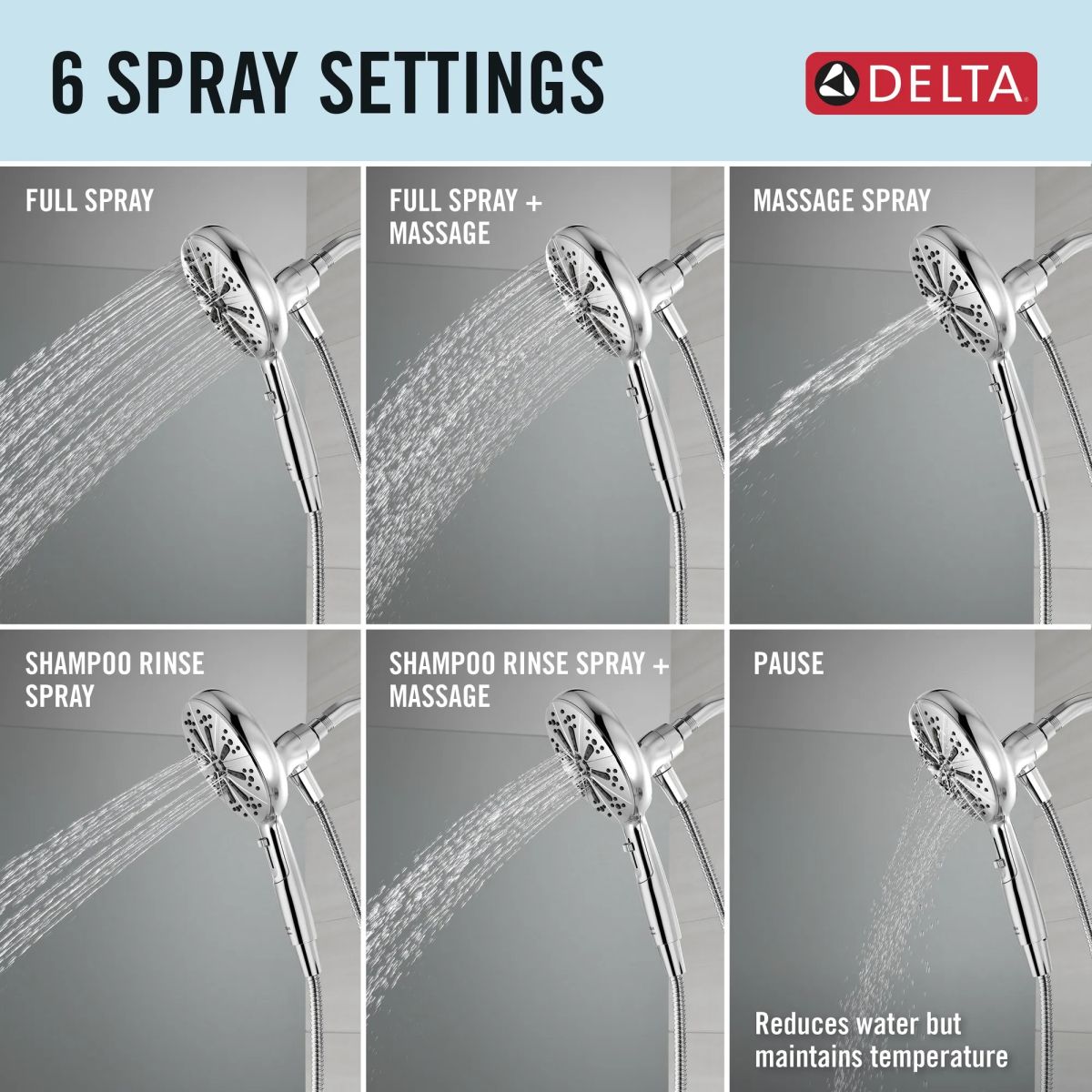 DELTA Nicoli Monitor 14 Series Tub and Shower with SureDock Hand Shower — Chrome
