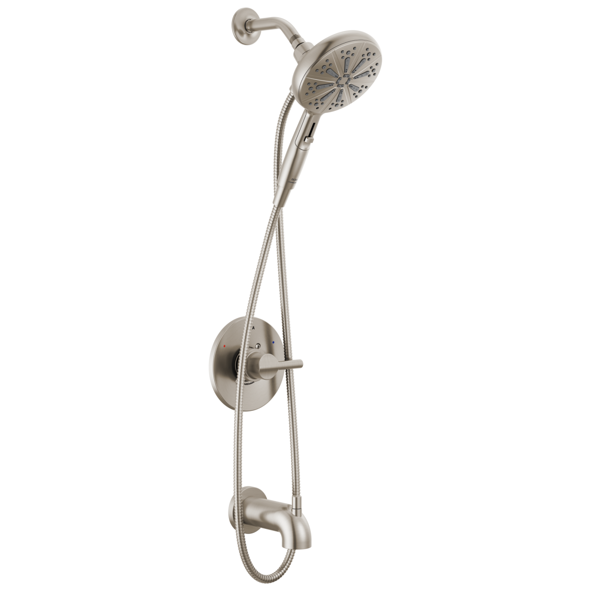 DELTA Nicoli Monitor 14 Series Tub and Shower with SureDock Hand Shower — Stainless