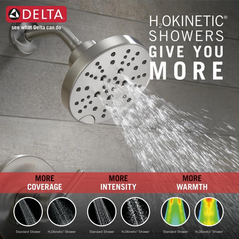 DELTA Nicoli Monitor 14 Series H2Okinetic Tub and Shower — Stainless