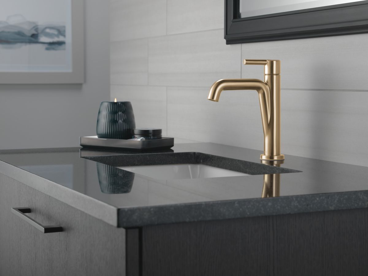 DELTA Nicoli Single Handle Bathroom Faucet — Champagne Bronze