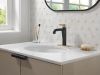 DELTA Nicoli Single Handle Bathroom Faucet — Matte Black / Champagne Bronze