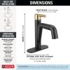 DELTA Nicoli Single Handle Pull-Down Bathroom Faucet — Matte Black / Champagne Bronze