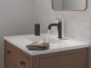 DELTA Nicoli Single Handle Pull-Down Bathroom Faucet — Matte Black / Champagne Bronze