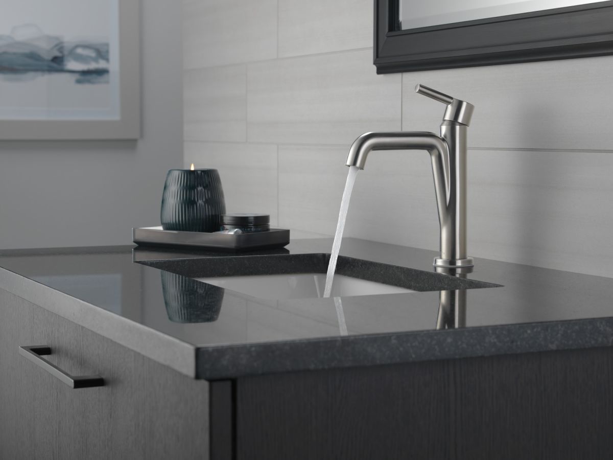 DELTA Nicoli Single Handle Bathroom Faucet — Stainless