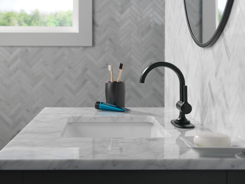 DELTA Albion  Single Handle Bathroom Faucet — Matte Black