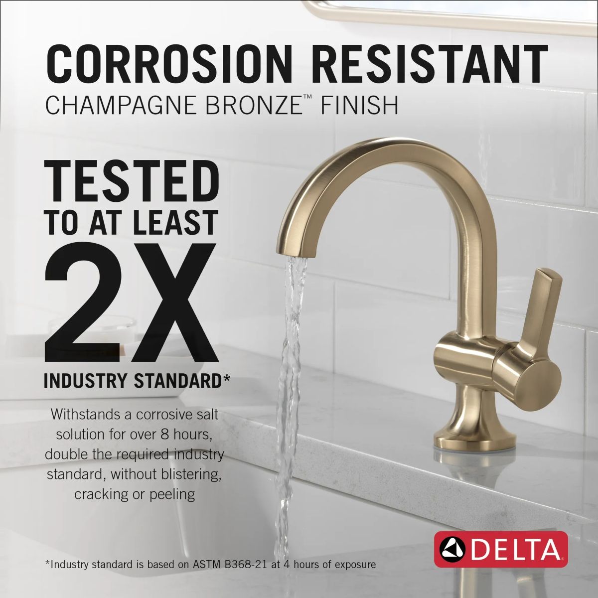 DELTA Albion  Single Handle Bathroom Faucet — Champagne Bronze