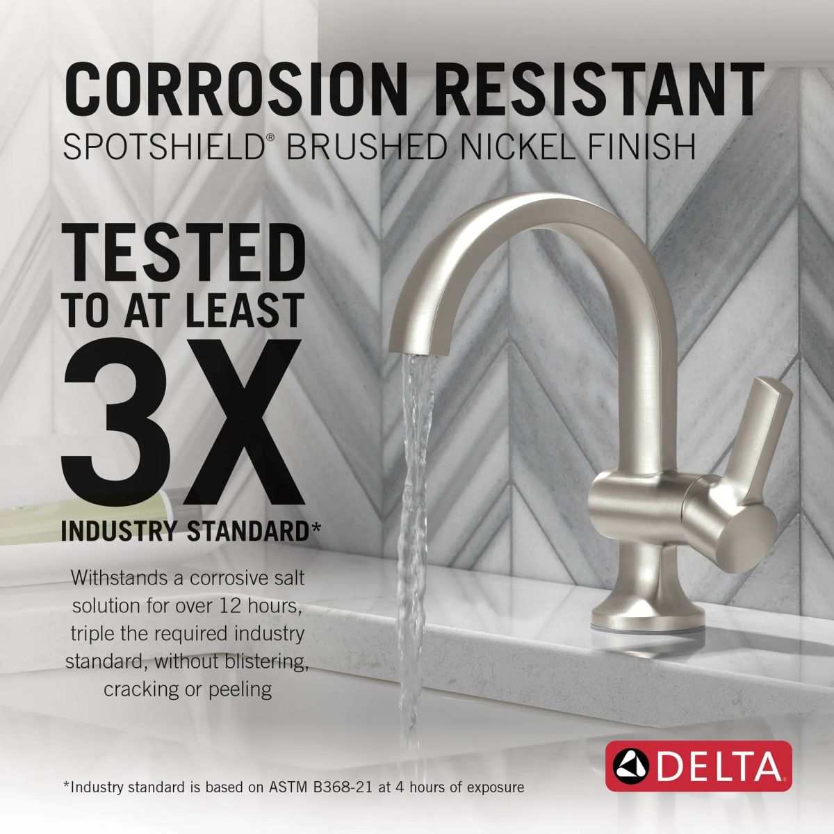 DELTA Albion  Single Handle Bathroom Faucet — Spotshield Brushed Nickel