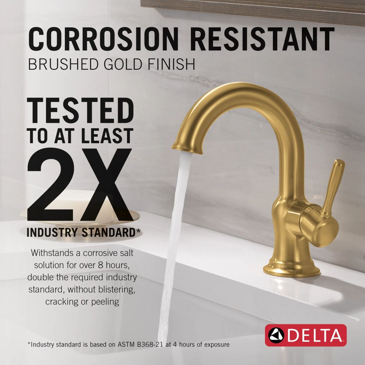 DELTA Roe Single Handle Bathroom Faucet — Brushed Gold