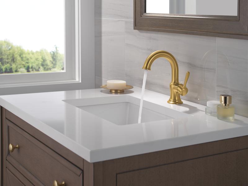 DELTA Roe Single Handle Bathroom Faucet — Brushed Gold