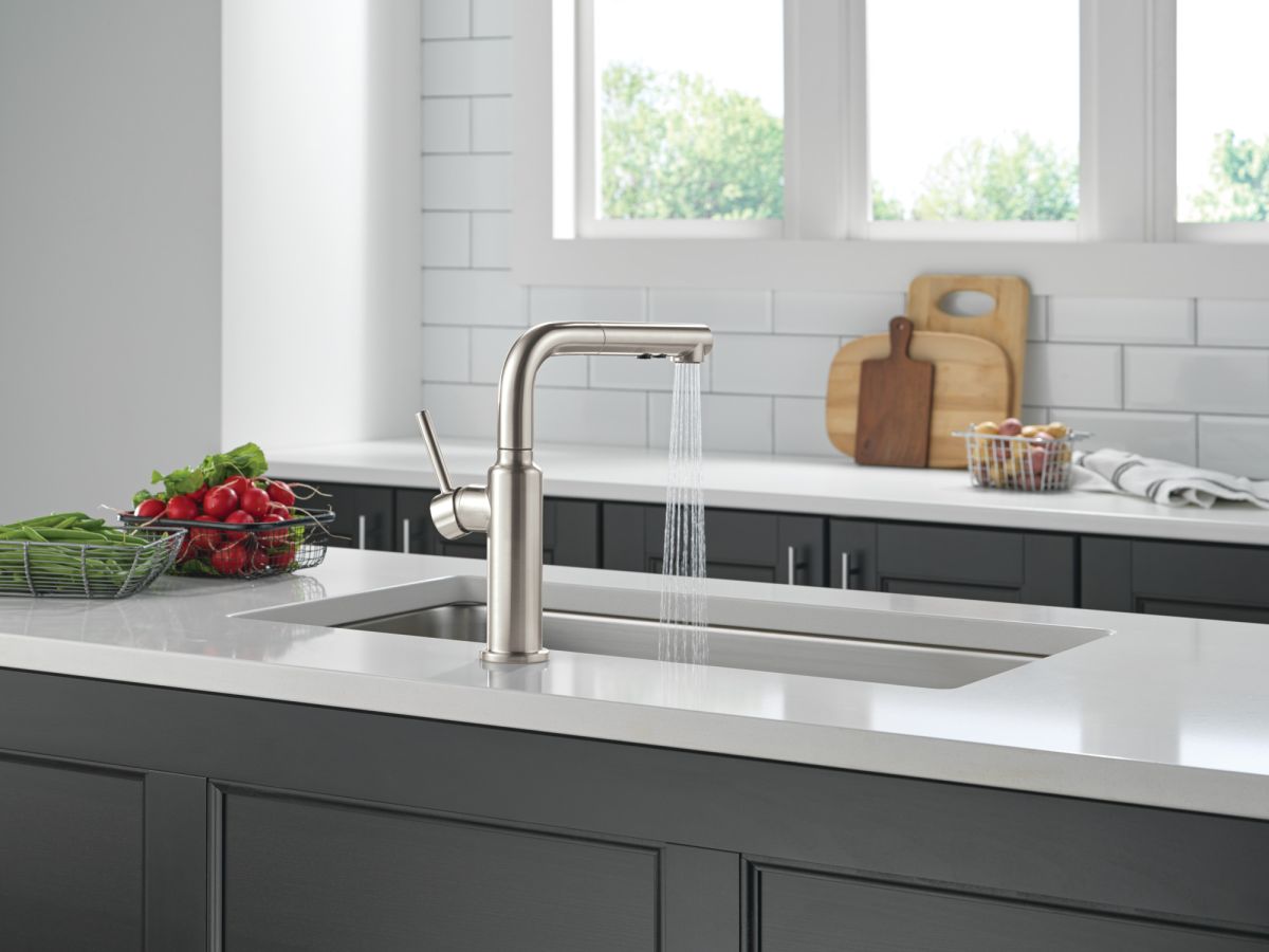 DELTA Daneri Single Handle Pull-Out Kitchen Faucet — Stainless