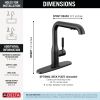 DELTA Almari Single Handle Pull-Out Kitchen Faucet — Matte Black