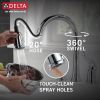 DELTA Kate Single Handle Pull-Down Kitchen Faucet with Soap Dispenser — Chrome