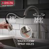 DELTA Kate Single Handle Pull-Down Kitchen Faucet with Soap Dispenser — Stainless