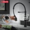 DELTA Antoni Single-Handle Pull-Down Spring Kitchen Faucet — Matte Black