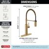 DELTA Antoni Single-Handle Pull-Down Spring Kitchen Faucet — Champagne Bronze