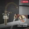 DELTA Antoni Single-Handle Pull-Down Spring Kitchen Faucet — Champagne Bronze