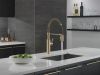 DELTA Antoni Single-Handle Pull-Down Spring Kitchen Faucet — Champagne Bronze