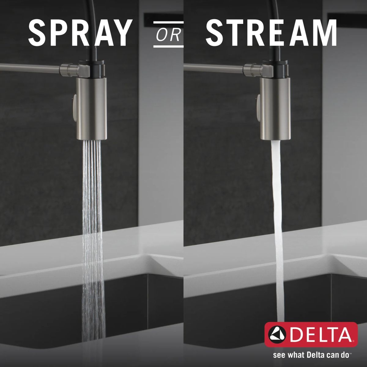 DELTA Antoni Single-Handle Pull-Down Spring Kitchen Faucet — Spotshield Stainless