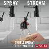 DELTA Theodora Single-Handle Pull-Down Spring Kitchen Faucet — Matte Black