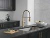 DELTA Theodora Single-Handle Pull-Down Spring Kitchen Faucet — Champagne Bronze
