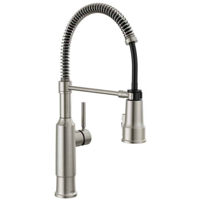 DELTA Theodora Single-Handle Pull-Down Spring Kitchen Faucet — Spotshield Stainless