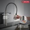 DELTA Theodora Single-Handle Pull-Down Spring Kitchen Faucet — Spotshield Stainless
