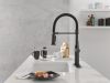 DELTA Rhett Single Handle Pull-Down Spring Kitchen Faucet — Matte Black
