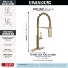DELTA Rhett Single Handle Pull-Down Spring Kitchen Faucet — Champagne Bronze