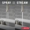 DELTA Rhett Single Handle Pull-Down Kitchen Faucet With Spring Spout — Stainless