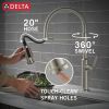 DELTA Rhett Single Handle Pull-Down Kitchen Faucet With Spring Spout — Stainless
