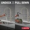 DELTA Rhett Single Handle Pull-Down Kitchen Faucet With Spring Spout — Stainless